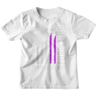 Purple Up Military Kids Military Child Us Flag Air Force Youth T-shirt - Seseable