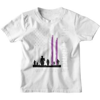 Purple Up Us Flag Military Kids Military Child Youth T-shirt | Mazezy