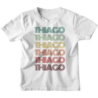 Retro First Name Thiago Personalized Spanish Boy Birthday Youth T-shirt - Seseable
