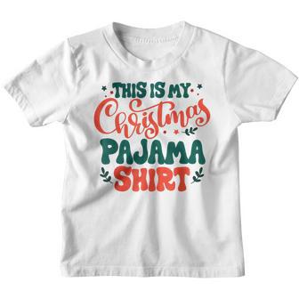 Retro Groovy This Is My Christmas Pajama Funny Xmas V2 Youth T-shirt - Thegiftio UK