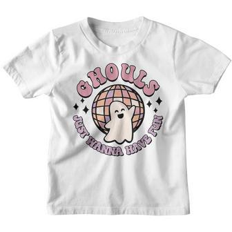 Retro Halloween Costume Women Men Ghouls Just Wanna Have Fun V2 Youth T-shirt - Thegiftio UK
