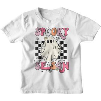 Retro Hippie Halloween Cute Ghost Spooky Season Funny Gifts V3 Youth T-shirt - Thegiftio UK