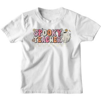 Retro Hippie Spooky Season Spooky Teacher Halloween Costume V3 Youth T-shirt - Thegiftio UK