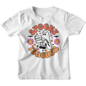 Retro Hippie Spooky Season Spooky Teacher Halloween Costume V4 Youth T-shirt - Thegiftio UK