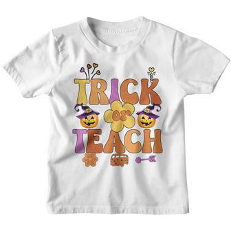 Retro Trick Or Teach Ghost Teacher Halloween Costume Womens V30 Youth T-shirt - Thegiftio UK