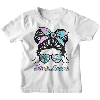 Retro Vintage Groovy Trick Or Teach Halloween Teacher V2 Youth T-shirt - Thegiftio UK