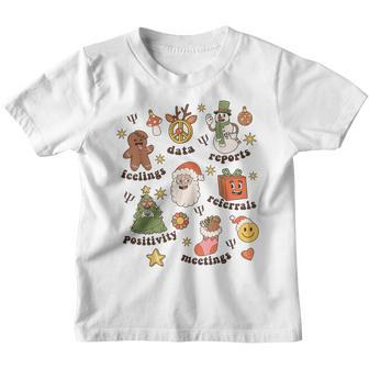Retro Xmas Little Things Funny Christmas School Psychologist Youth T-shirt - Seseable