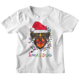 Rottweil Dog Santa Christmas Tree Light Xmas Boys Dog Pajama Youth T-shirt - Thegiftio UK