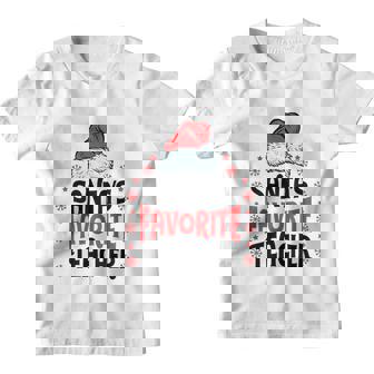 Santas Favorite Teacher Christmas Women Men Santa Hat Youth T-shirt - Monsterry