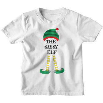 Sassy Elf Christmas Party Pajama Matching Family Group Xmax Youth T-shirt - Thegiftio UK