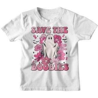 Save The Boobies Ghost Breast Cancer Halloween Youth T-shirt - Thegiftio UK