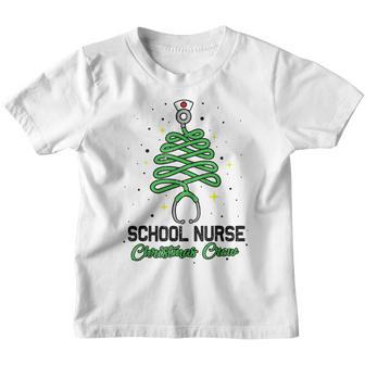 School Nurse Christmas Crew Cute Christmas Tree Xmas Lights Youth T-shirt - Seseable