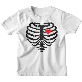Skeleton Heart Rib Cage X-Ray Adult Kids Funny Halloween Youth T-shirt - Thegiftio UK