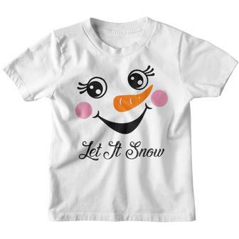 Snowman Christmas Let It Snow Girls Kids Youth T-shirt - Thegiftio UK