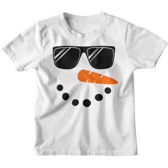 Snowman Face Boys Kids Toddler Glasse Christmas Winter Youth T-shirt - Thegiftio UK