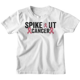Spike Out Cancer Volleyball Breast Cancer Awareness V2 Youth T-shirt - Thegiftio UK
