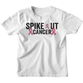 Spike Out Cancer Volleyball Breast Cancer Awareness Youth T-shirt - Thegiftio UK