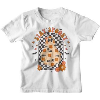 Stay Spooky Retro Spooky Flower Groovy Halloween Flower Youth T-shirt - Thegiftio UK