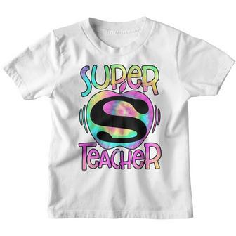 Super Teacher Back To School Apple Tie Dye Funny First Day Youth T-shirt - Thegiftio UK