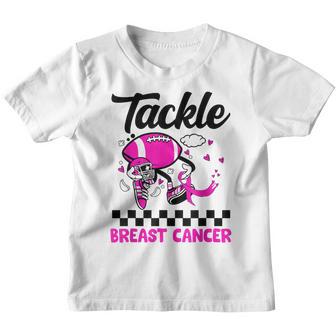 Tackle Football Pink Ribbon Breast Cancer Awareness Boys Kid V17 Youth T-shirt - Thegiftio UK