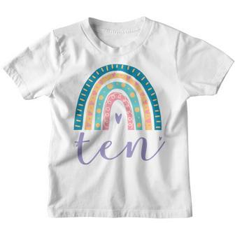 Ten Year Old Rainbow 10Th Birthday Gifts For Girls 10 Bday Youth T-shirt - Thegiftio UK