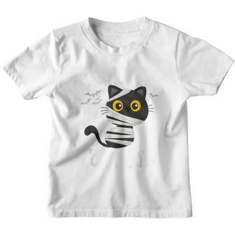 Too Cute To Spook Funny Mummy Cat Halloween Youth T-shirt - Thegiftio UK