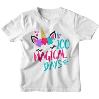 Unicorn 100 Magical Days Of School Happy 100Th School Day Youth T-shirt - Thegiftio UK