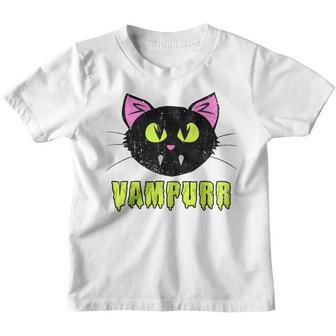 Vampurr Vampire Cat Funny Halloween Costume Kids Girl Women Youth T-shirt - Thegiftio UK