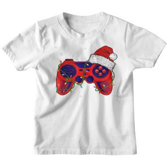 Video Game Controller Santa Hat Christmas Gamer Boys Men Pjs Youth T-shirt - Thegiftio UK