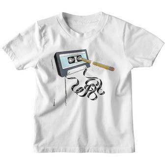 Vintage Music 80S 90S With Pencil Winding Up A Cassette Tape Youth T-shirt - Thegiftio UK