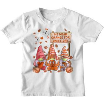 We Wear Orange For Unity Day Gnome Pumpkin Halloween Youth T-shirt - Thegiftio UK