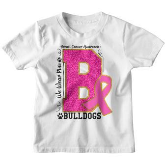 We Wear Pink Bulldogs Breast Cancer Awareness Bulldogs Gifts Youth T-shirt - Thegiftio UK