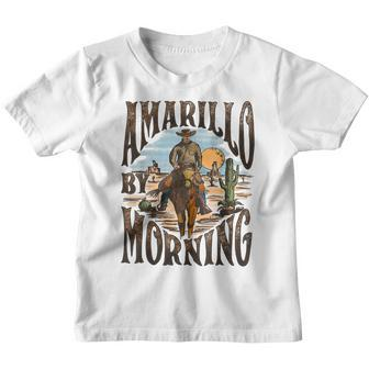 Western Cowboy Amarillo By Morning Country Music Youth T-shirt | Mazezy