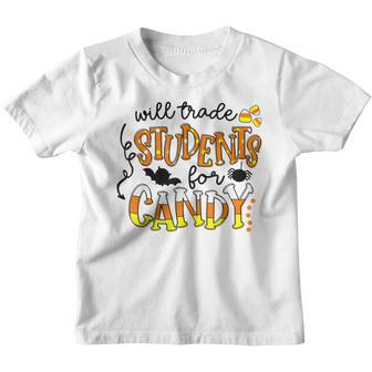 Will Trade Students For Candy Cute Teacher Halloween Costume Youth T-shirt - Thegiftio UK