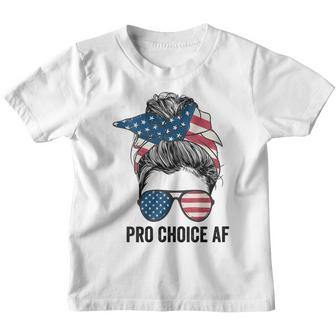 Womens Pro Choice Af Reproductive Rights - Messy Bun Us Flag Youth T-shirt - Thegiftio UK