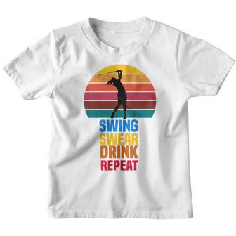 Womens Swing Swear Drink Repeat Funny Golf Lovers Quote 2022 Youth T-shirt - Thegiftio UK