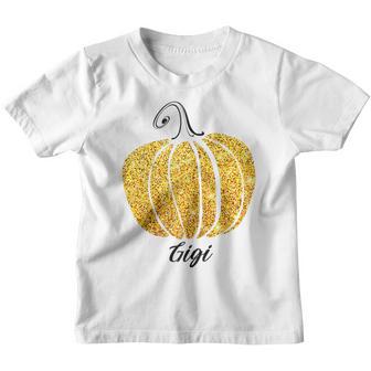Womens Womens Gigi Pumpkin Halloween Thanksgiving Gigi Fall Leaves Youth T-shirt - Thegiftio UK