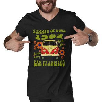 1967 Summer Of Love San Francisco Haight Ashbury Hippie T-Shirt Men V-Neck Tshirt - Thegiftio UK