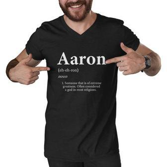 Aaron Definition Cute Personalized Name Gift For Aaron Men V-Neck Tshirt - Thegiftio UK