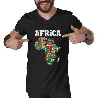 Africa Proud African Country Flags Continent Love Men V-Neck Tshirt - Thegiftio UK
