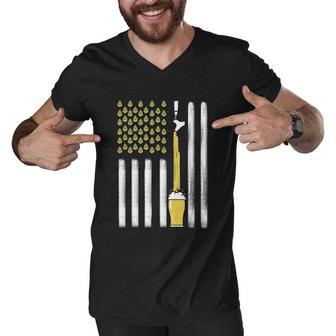 American Beer Flag International Beer Day V2 Men V-Neck Tshirt - Thegiftio UK