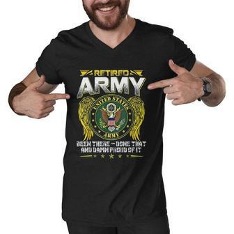 Army Retired Military Us Army Retirement V2 Men V-Neck Tshirt - Thegiftio UK