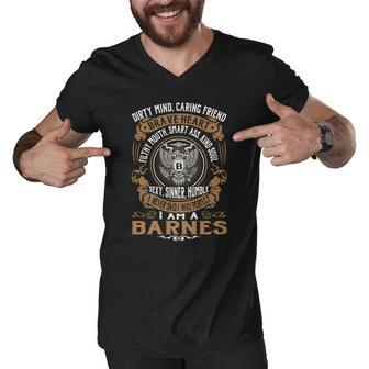 Barnes Last Name Surname Tshirt Men V-Neck Tshirt - Thegiftio UK
