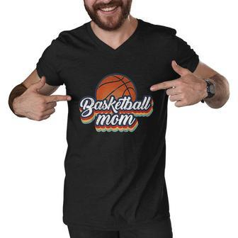 Basketball Mom Vintage 90S Style Basketball Mother Gift Men V-Neck Tshirt - Thegiftio UK