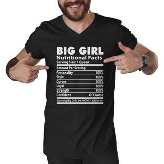 Big Girl Nutrition Facts Serving Size 1 Queen Amount Per Serving Men V-Neck Tshirt - Thegiftio UK