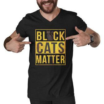 Black Cats Matter Black Cats Matter Funny Shirt Men V-Neck Tshirt - Thegiftio UK