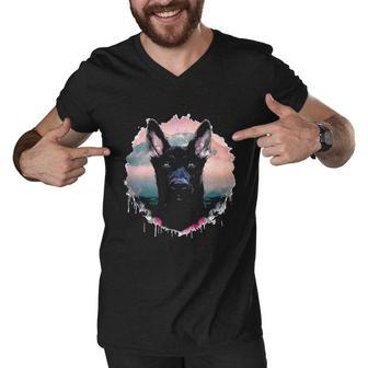 Black German Shepherd Dogs Gifts Men V-Neck Tshirt - Thegiftio UK