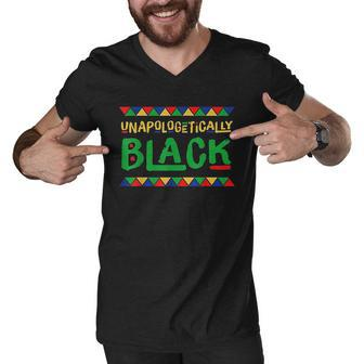 Black History Month Unapologetically Black African Men V-Neck Tshirt - Thegiftio UK