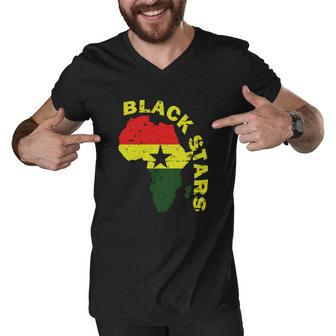 Blackstars Of Ghana African Soccer Shirt Men V-Neck Tshirt - Thegiftio UK