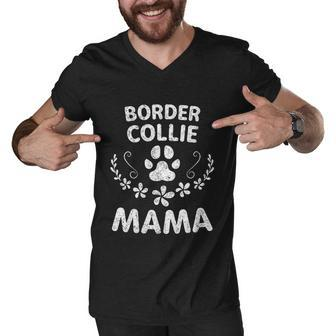 Border Collie Mama Men V-Neck Tshirt - Thegiftio UK